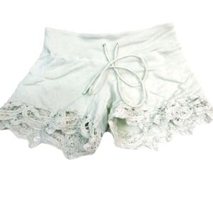 Nightcap Clothing Green Lace Trim Lounge Shorts
